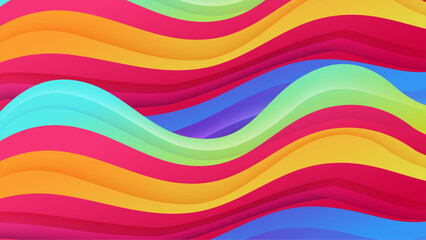Colourful colourful vector abstract background with wave style. Dynamic colour gradation design for poster, banner, flyer, magazine, cover, brochure, festival