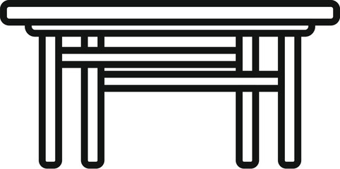 Deck table wooden icon outline vector. Park plan. Home garden patio