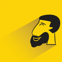 man avatar with shadow on yellow background