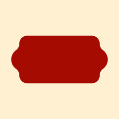 Frame and background in red and beige yellow colors. Blank clean vector template.