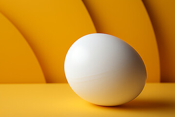 Egg - Simplistic white and yellow abstract shapes in a smooth form.