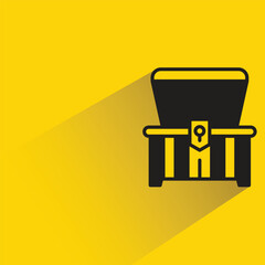 treasure chest with shadow on yellow background