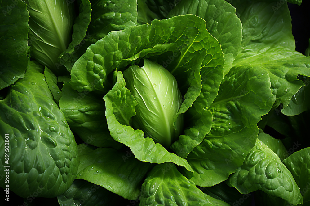 Poster lettuce - layers of green in a crisp, leafy abstract pattern.