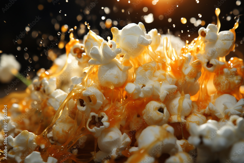 Poster popcorn - white and yellow abstract shapes bursting forth.