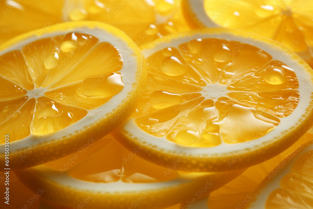 Poster Lemon - Bright yellow abstract segments with a zesty twist.