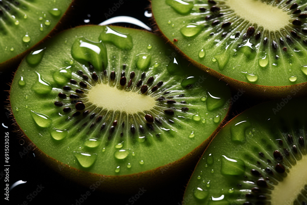 Poster kiwi - brown outer texture with vibrant green abstract insides.