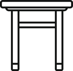 Backless chair icon outline vector. Home garden interior. Park plan