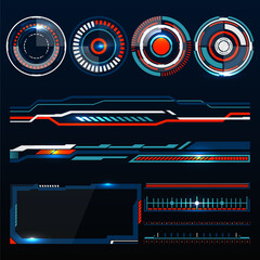 Set of HUD and infographic elements, futuristic user interface, vector illustration