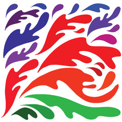 Colorful abstract  water spash hand drawn illustration background texture and pattern