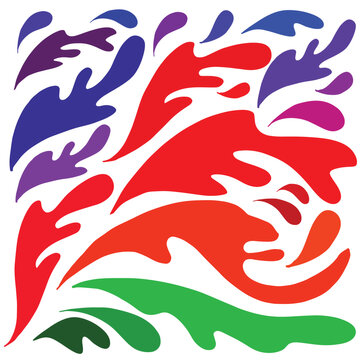 Colorful abstract  water spash hand drawn illustration background texture and pattern