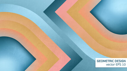 Modern Bauhaus concept pattern. Decorative element for decoration and design. Geometric pattern in a blue pink palette.