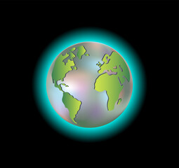 Planet earth in a futuristic style.
3D vector illustration