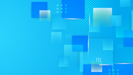 Blue vector abstract minimalist gradient geometric shapes background. Trendy geometric abstract design with futuristic concept background for flyer, banner, cover, poster