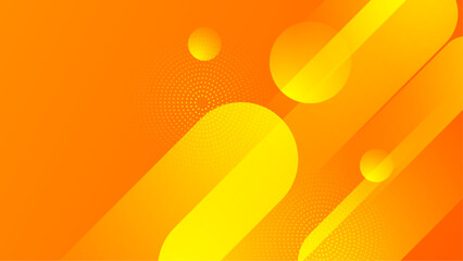 Yellow and orange vector minimalist simple abstract geometric gradient background. Trendy geometric abstract design with futuristic concept background for flyer, banner, cover, poster
