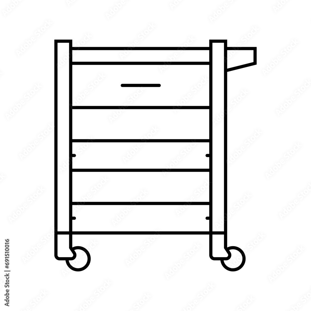 Poster utility cart garage tool line icon vector. utility cart garage tool sign. isolated contour symbol bl