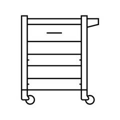 utility cart garage tool line icon vector. utility cart garage tool sign. isolated contour symbol black illustration