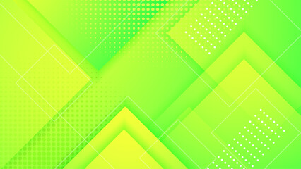 Green vector abstract gradient background with simple geometric shapes. Trendy geometric abstract design with futuristic concept background for flyer, banner, cover, poster