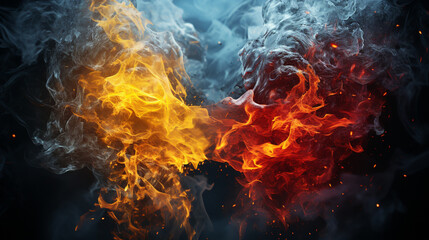 fire in the night HD 8K wallpaper Stock Photographic Image 