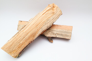 Firewood isolated on a white background. Firewood stack.