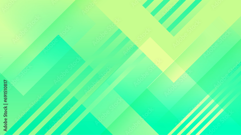 Poster green vector abstract gradient background with simple geometric shapes. trendy geometric abstract de
