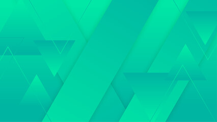 Obraz premium Green minimal geometric shape abstract gradient background. Trendy geometric abstract design with futuristic concept background for flyer, banner, cover, poster