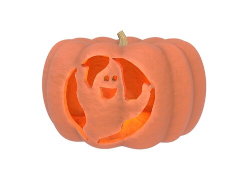 3D render of pumpkin. Halloween. Pumpkin on a white background. 3D render.