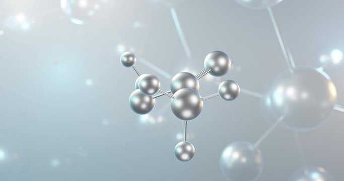 Peracetic acid rotating 3d molecule, molecular structure of peroxy acid, seamless video