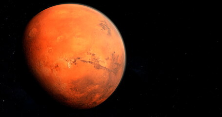 Red planet Mars in outer space