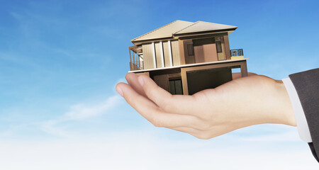 House model house concept in  hand