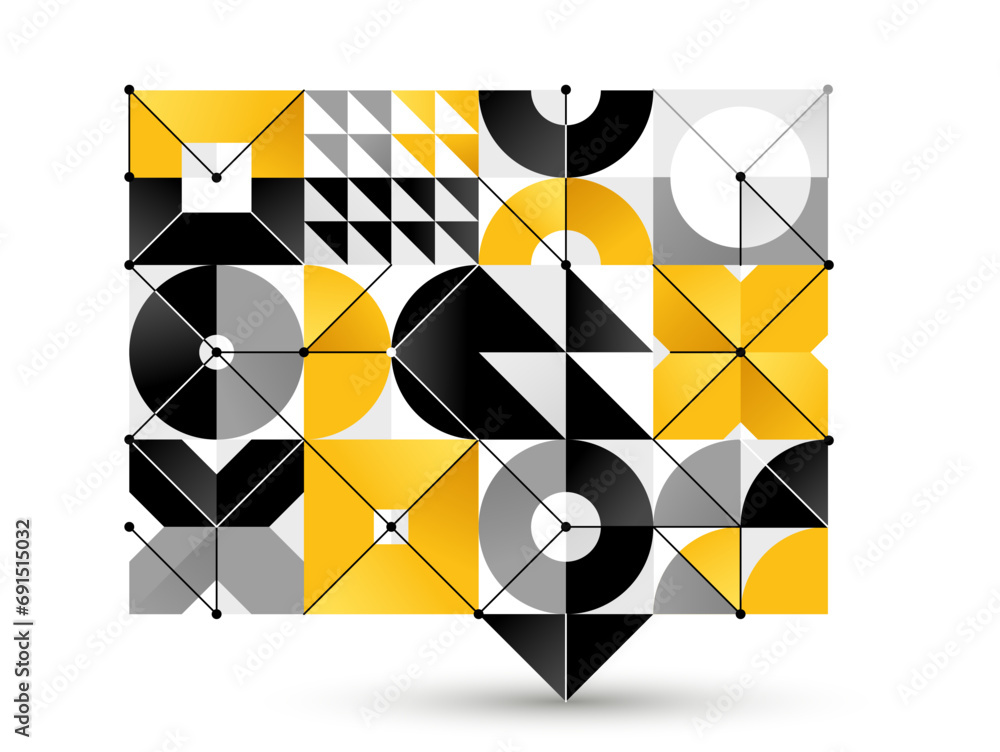 Aufkleber abstract geometric vector background isolated, tech style engine looks like composition, innovate te