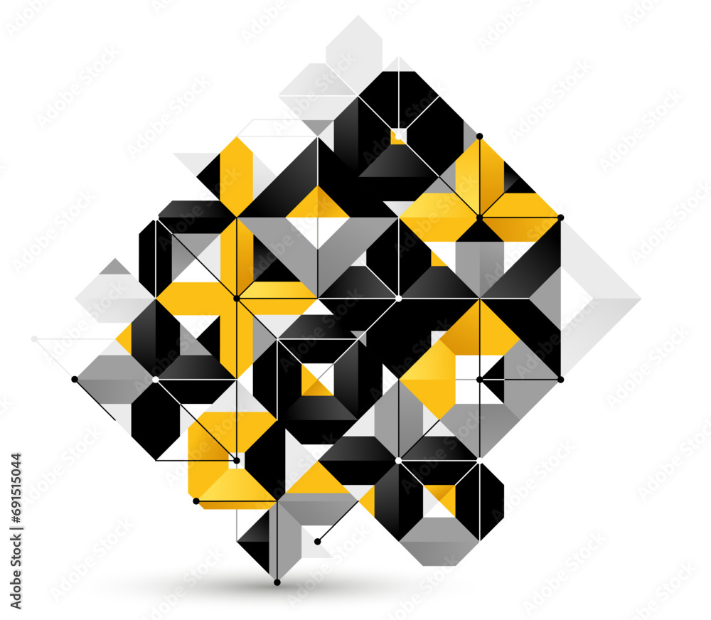 Poster abstract geometric vector background isolated, tech style engine looks like composition, innovate te
