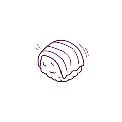 Hand Drawn illustration of sushi icon. Doodle Vector Sketch Illustration