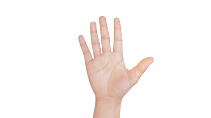 Hand young measuring invisible item