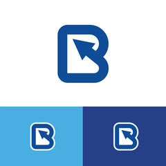 Letter B combined with an arrow. Letter B Monogram. Arrow inside of letter B vector symbol.