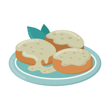 biscuits with gravy on plate clip art preview