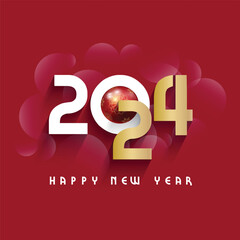 Yeni Yılınız kutlu Olsun. 2024 Translate: Happy new year 2024 design. With colorful truncated number illustrations. Premium vector design for poster, banner, greeting and new year 2024