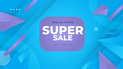 Blue and purple violet mega sale background vector illustration. Vector super sale template design. Big sales special offer. End of season party background