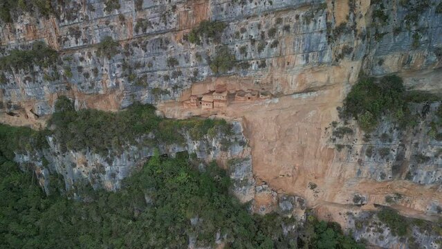 Peru, Revash tombs aerial drone footage