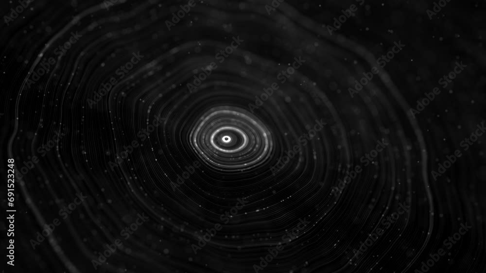 Poster abstract digital technology rings and data lines/ 4k animation of an abstract wallpaper technology l