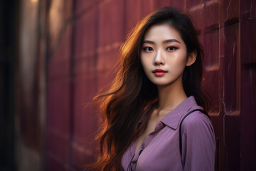 Young Asian woman in a city scene