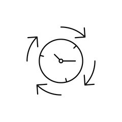 Set of 20 outline icons related to time management. Time management banner web icon vector illustration concept with icon of objective, priority, schedule, reminder, efficiency and alerts.