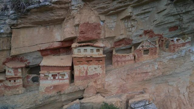 Peru, Revash tombs aerial drone footage
