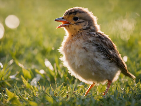 robin bird on the grass