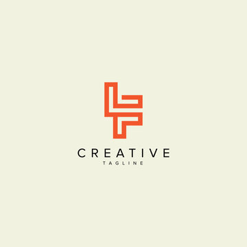 Alphabet LF FL letter modern monogram style logo vector element.
