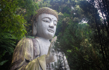 The big buddha statue at Chin Swee Caves Temple in Genting Highlands, Pahang, Malaysia.