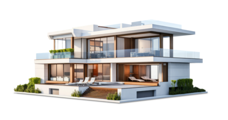 Luxury modern house on white background