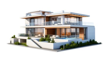 Luxury house on white background