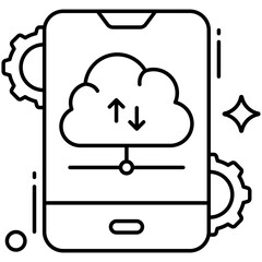 Editable design icon of cloud data transfer