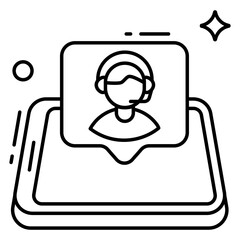 Trendy design icon of customer service representative 