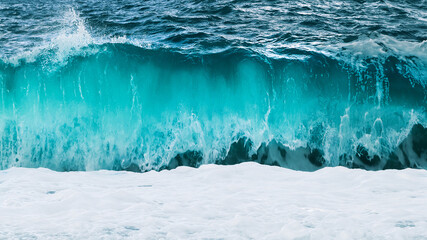 Blue  color sea ocean waves
